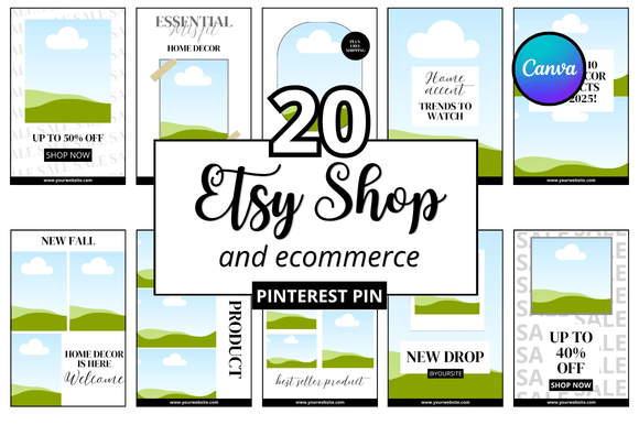 Download 20 Etsy Shop Ecommerce Pinterest Pin - Ecommerce Collection