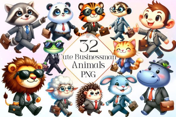 Download Cute Businessman Animals Clipart - Man Collection