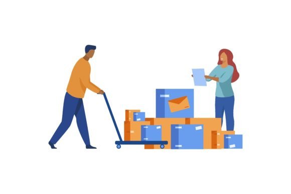 Download Postman Giving Parcel to Customer - Man Collection