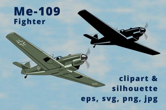 Download Me 109 German Fighter Plane Clipart - Man Collection