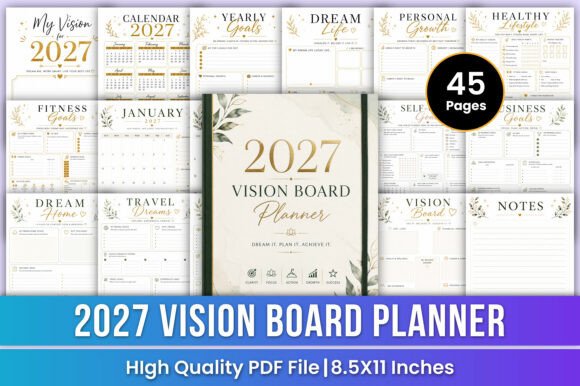 Download 2027 Vision Board Planner | Goals &amp; Mani - Man Collection