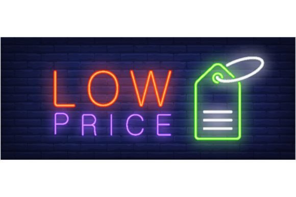 Download Low Price Neon Text with Tag. Shopping, - Low price Collection
