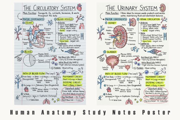 Download Human Anatomy Study Notes Poster - Man Collection