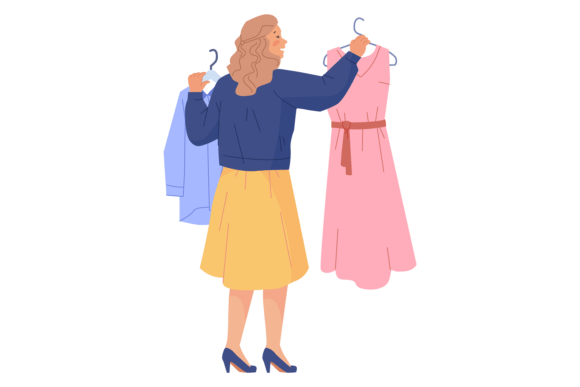 Download Woman Choose Dress in Boutique. Clothing - Man Collection