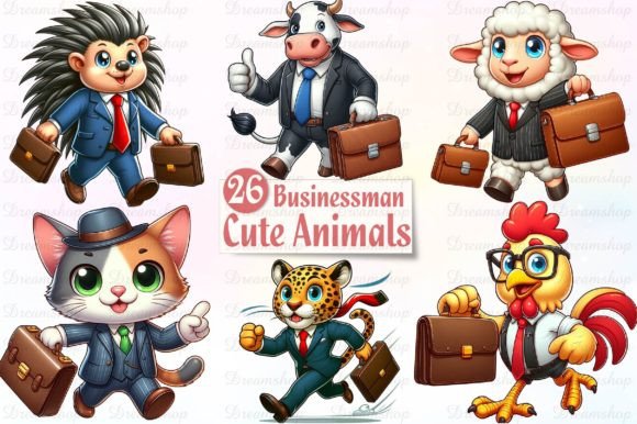 Download Cute Businessman Animals Sublimation PNG - Man Collection