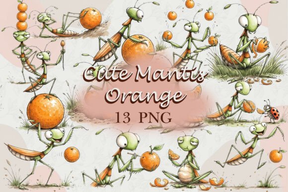 Download Cute Mantis with Orange PNG - Man Collection